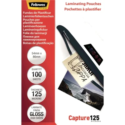 Fellowes Laminierfolie Capture 125 Mikron 5306302 54x86 100 St./Pack. Fellowes Laminierfolie Capture 125 Mikron 5306302 54x86 100 St./Pack.