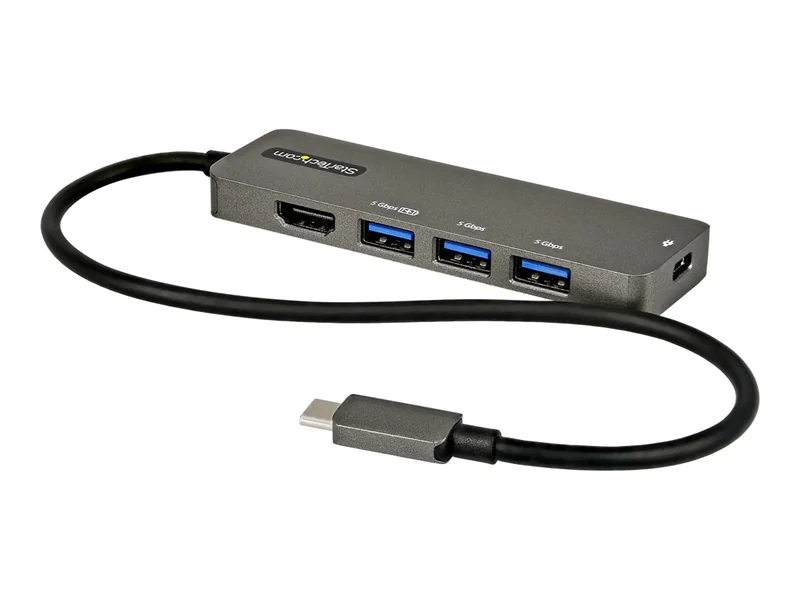 StarTech USB-C Multiport Adapter - USB-C auf HDMI 2.0b 4K 60Hz (HDR10), 100W Power Delivery Pass-Through, 4-Port USB 3.0 Hub - USB Type-C Mini Dock - 30cm langes Kabel (DKT30CHPD3) - Dockingstation - USB-C - HDMI StarTech USB-C Multiport Adapter - USB-C auf HDMI 2.0b 4K 60Hz (HDR10), 100W Power Delivery Pass-Through, 4-Port USB 3.0 Hub - USB Type-C Mini Dock - 30cm langes Kabel (DKT30CHPD3) - Dockingstation - USB-C - HDMI