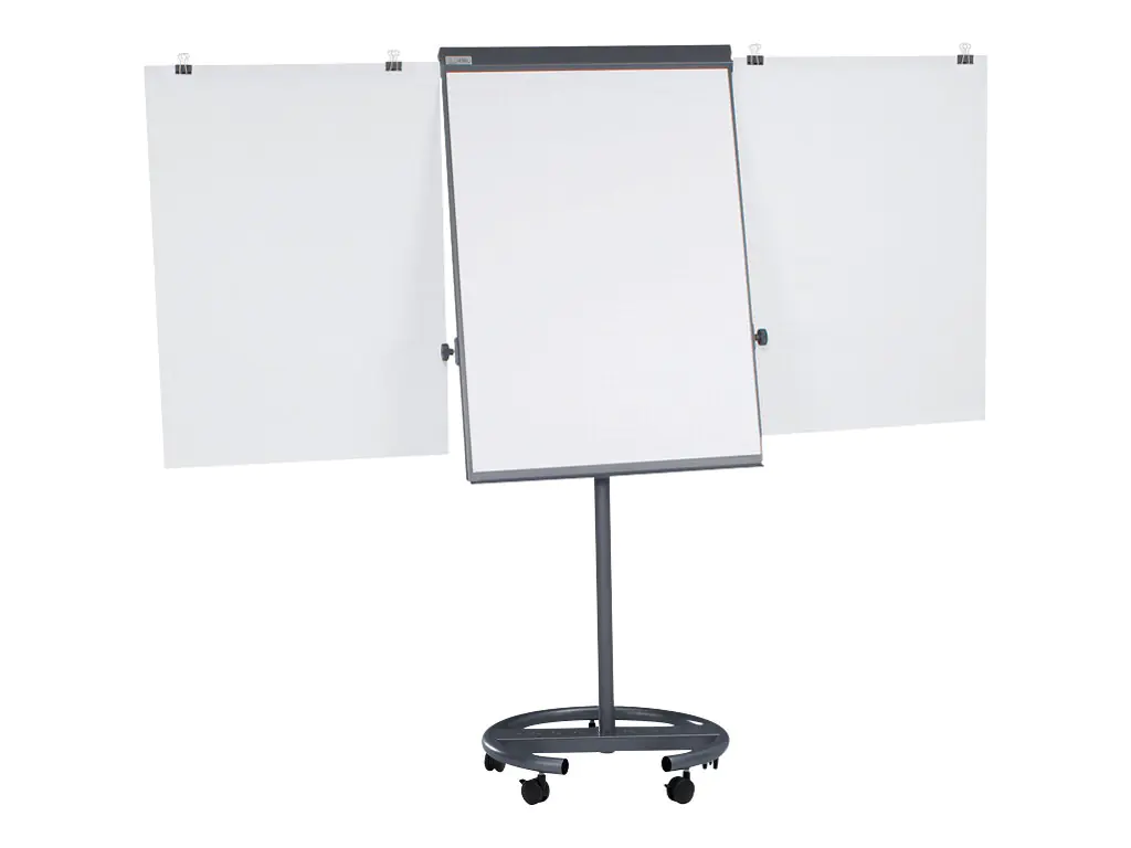MAUL Mobiles Flipchart MAULoffice mit Ablageschale Rundfuß mit 5 Rollen Stahl anthrazit
