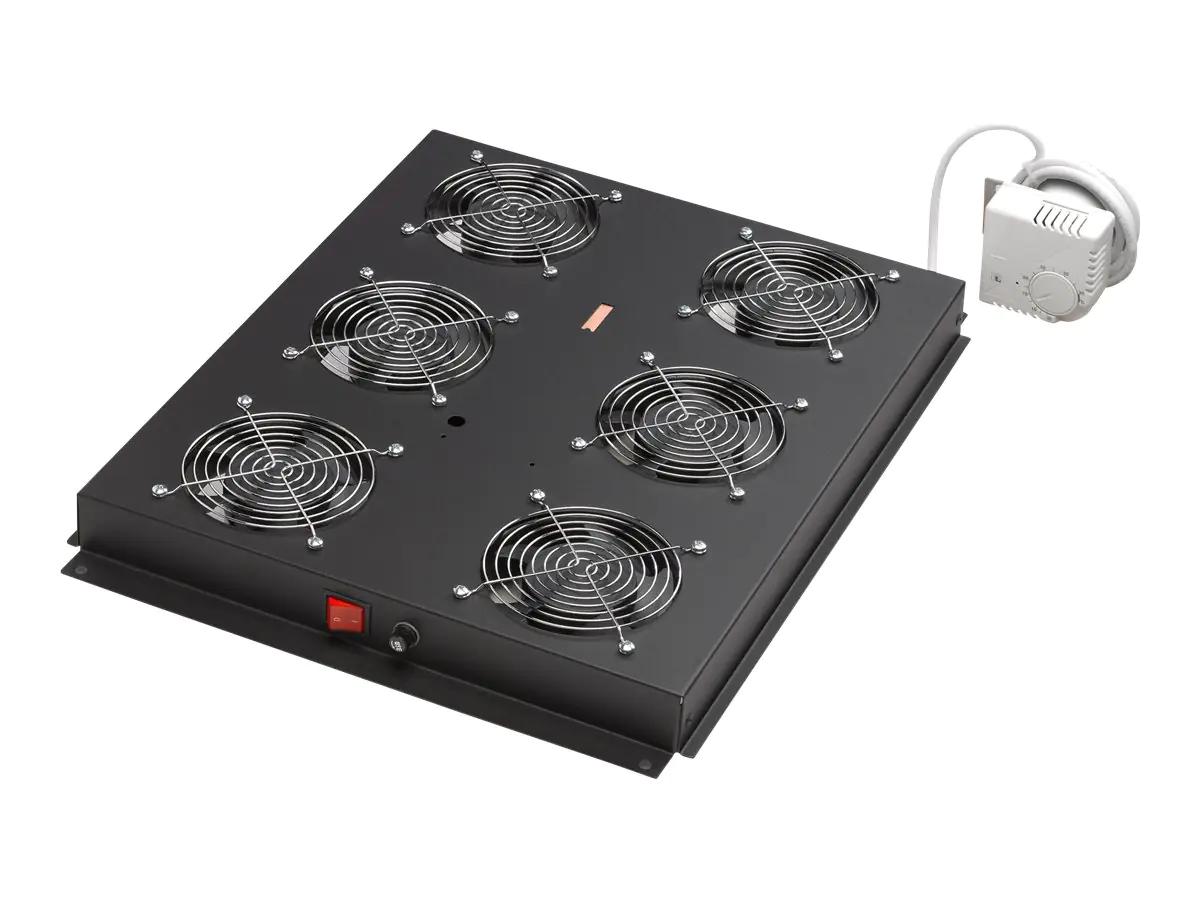 DIGITUS Professional DN-19 FAN-4-SRV-B - Rack-Dach mit 2 Lüftern - mit 4 Lüfter - Schwarz, RAL 9005 - 48.3 cm (19")