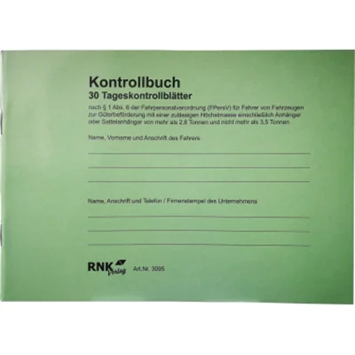 RNK Kontrollbuch 3095 für Fahrpersonal DIN A5 quer 32Blatt RNK Kontrollbuch 3095 für Fahrpersonal DIN A5 quer 32Blatt