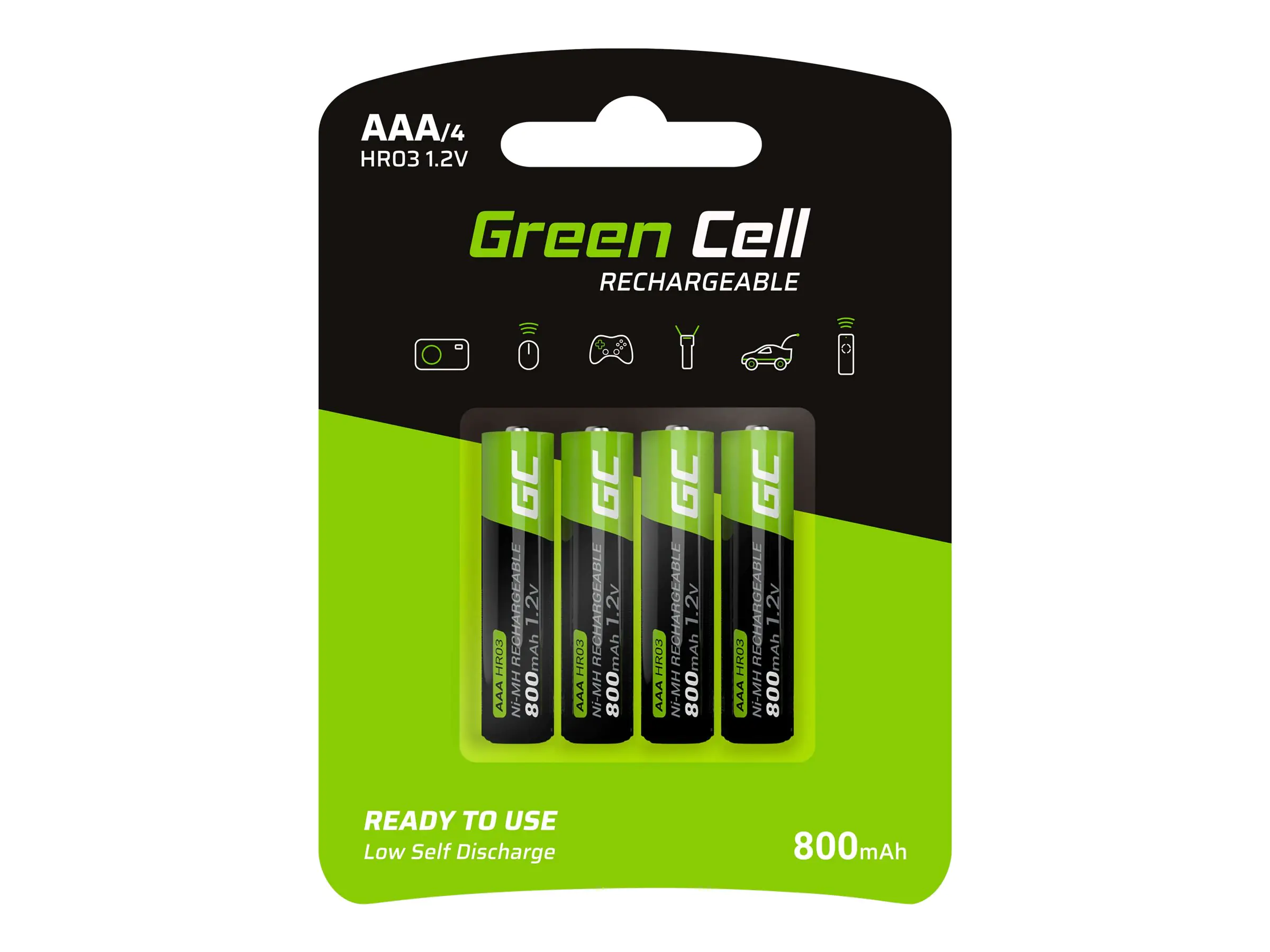 Green Cell Rechargeable - Batterie 4 x AAA GR04