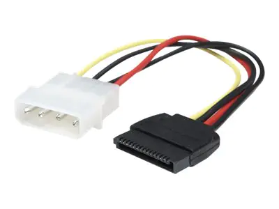 Manhattan SATA Power Cable, 4 Pin to 15 Pin, 16cm, Lifetime Warranty, Polybag - Netzteil - interne Stromversorgung, 4-polig (M) 342766