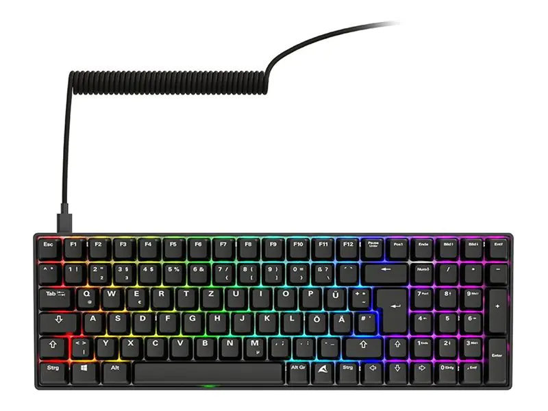 Sharkoon Tastatur - 96% - Hintergrundbeleuchtung - USB - QWERTZ - Deutsch - Tastenschalter: Gateron G Pro 3.0 Yellow (Hot-swappable) 4044951040872