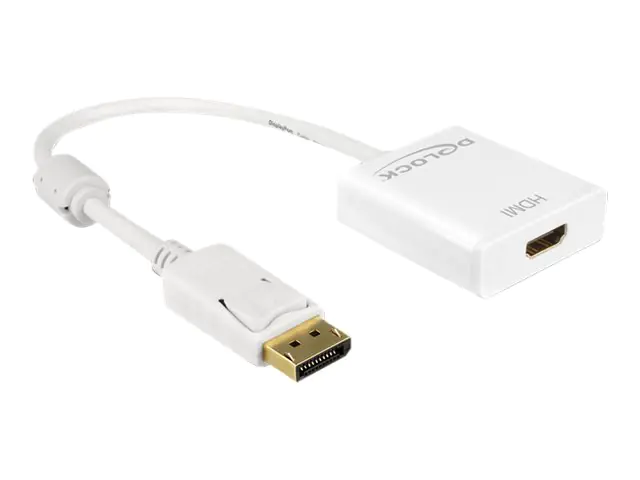 Delock Adapter Displayport 1.2 male > HDMI female 4K Active - Videokonverter - Parade PS171 - DisplayPort - HDMI - weiß - retail