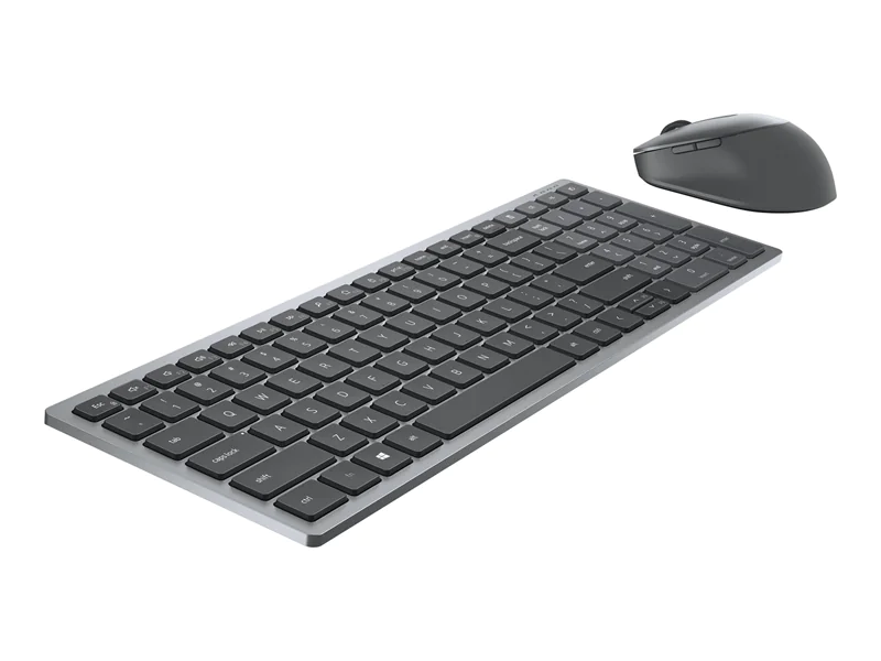 Dell Pro Plus kompakte Tastatur und Maus – KM7120W - US international (QWERTY), Kabellos, RF Wireless + Bluetooth, Scherenschalter, QWERTY, Grau, Titan, Maus enthalten KM7120W-GY-INT