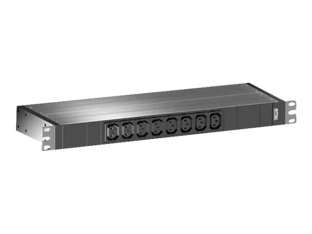 Rittal PDU Basic - Stromverteilungseinheit (Rack - einbaufähig) - Wechselstrom 230 V - 3.7 kW - 1-phasig - Eingabe, Eingang IEC 60320 C20 - Ausgangsanschlüsse: 8 (8x IEC 60320 C13) - 1U (19") - 3 m Schnur
