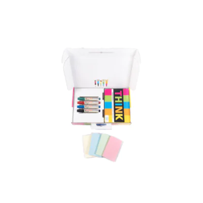 Playroom Starterset THINK FLIP 1 x Satz THINK-Workshopkarten (35 gedruckte Karten), 4 x EcoLine edding Marker (rot, blau, grün, schwarz), 4 x Haftnotizenpackungen Playroom Starterset THINK FLIP 1 x Satz THINK-Workshopkarten (35 gedruckte Karten), 4 x EcoLine edding Marker (rot, blau, grün, schwarz), 4 x Haftnotizenpackungen