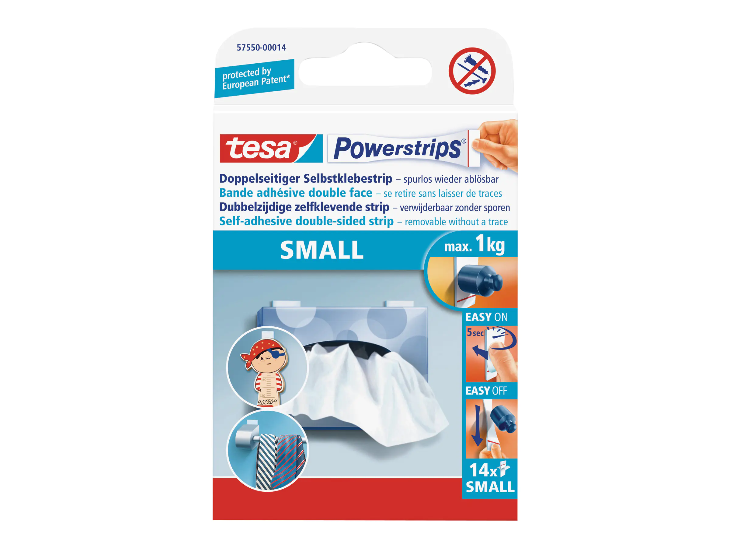 tesa Klebestücke Powerstrips small 57550-00014 14,5x33mm 14 St./Pack