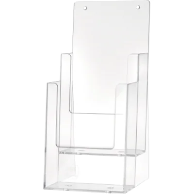 helit Prospekthalter H2351502 1/3 DIN A4 2Fächer PS glasklar