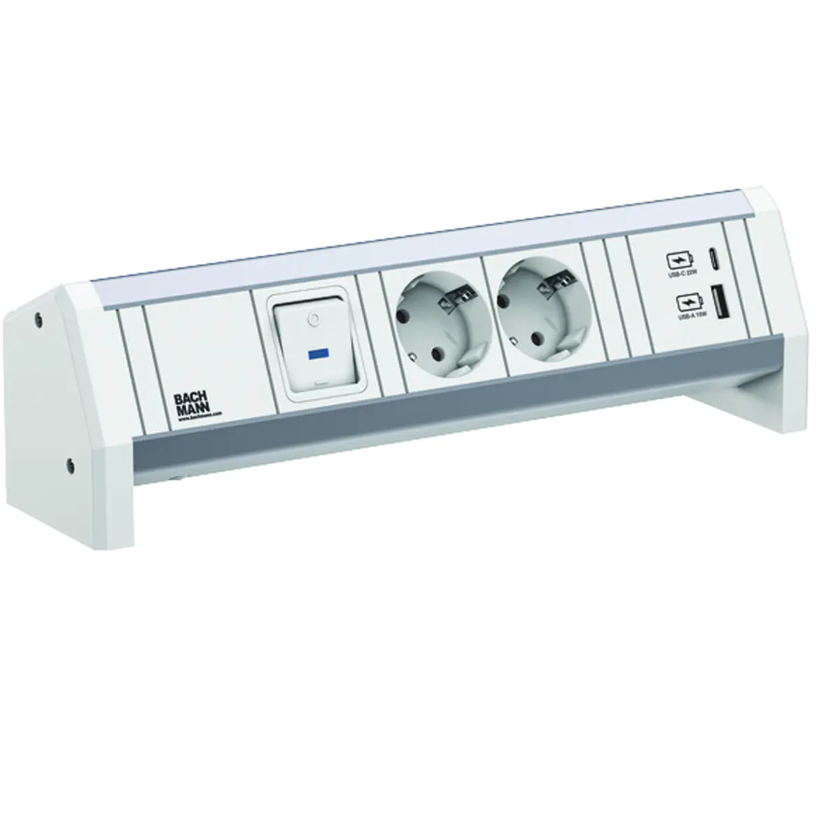 Bachmann DESK 2xCEE7/3902.02911xSchalter 1xUSB A/C 22W GST18 RAL9010