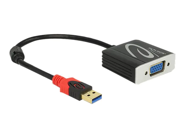 Delock USB 3.0 Type-A male > VGA female - Externer Videoadapter - USB 3.0 - D-Sub - Schwarz - retail