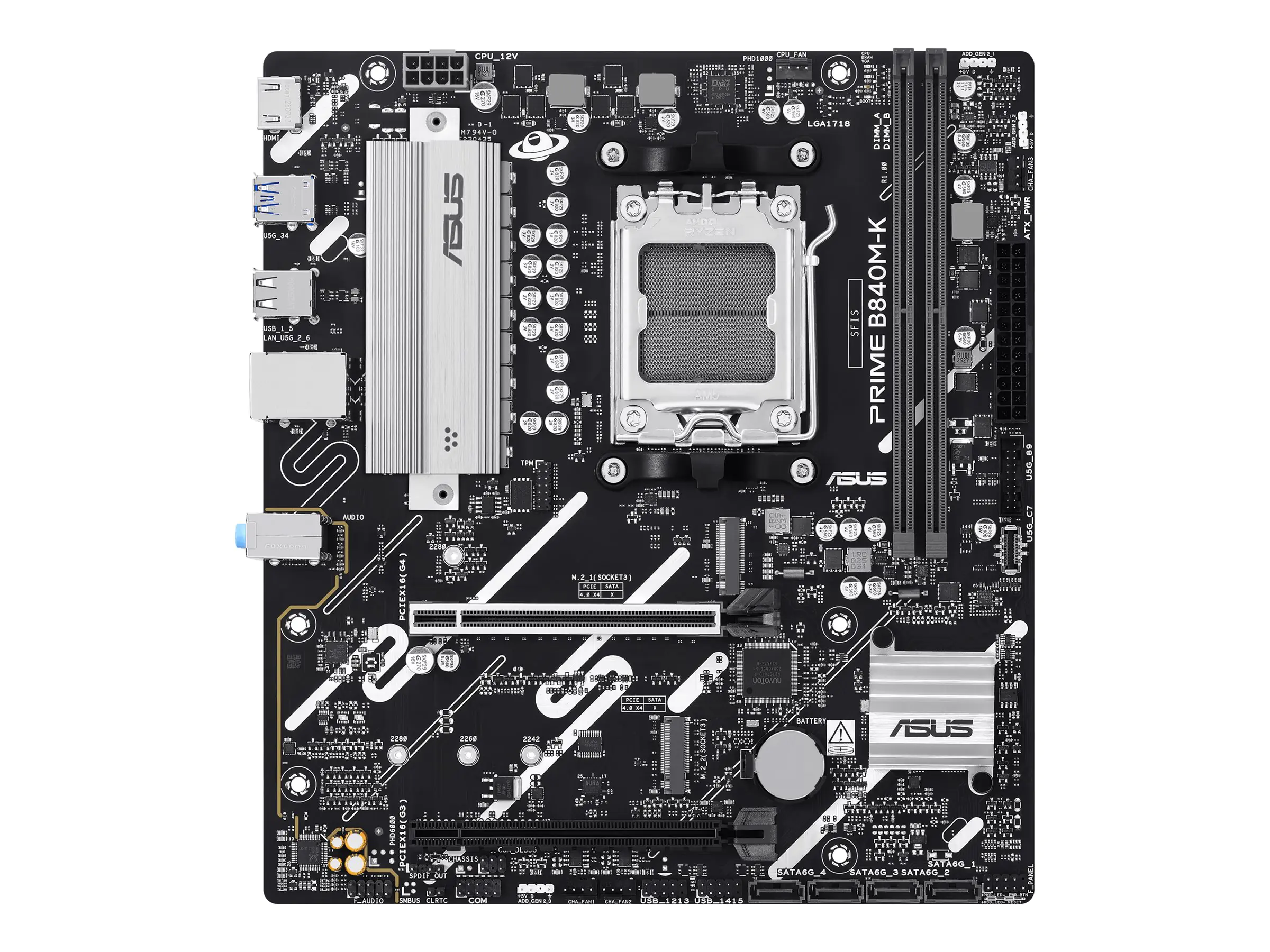 ASUS PRIME B840M-K - Motherboard - micro ATX - Socket AM5 - AMD B840 Chipsatz - USB 3.2 Gen 1,