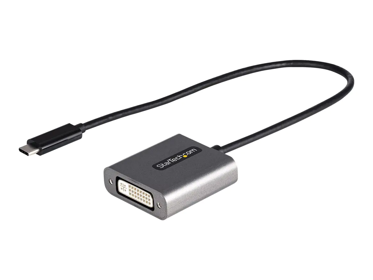 StarTech USB-C auf DVI Adapter - 1920x1200p - USB-C zu DVI-D - USB-C Dongle - USB Typ C auf DVI Monitoradapter - Videokonverter - Thunderbolt 3 kompatibel - 30cm Kabel (CDP2DVIEC) - Videoadapter - Single Link - 24 pin USB-C (M) zu DVI-I (W) - Thunderbolt StarTech USB-C auf DVI Adapter - 1920x1200p - USB-C zu DVI-D - USB-C Dongle - USB Typ C auf DVI Monitoradapter - Videokonverter - Thunderbolt 3 kompatibel - 30cm Kabel (CDP2DVIEC) - Videoadapter - Single Link - 24 pin USB-C (M) zu DVI-I (W) - Thunderbolt