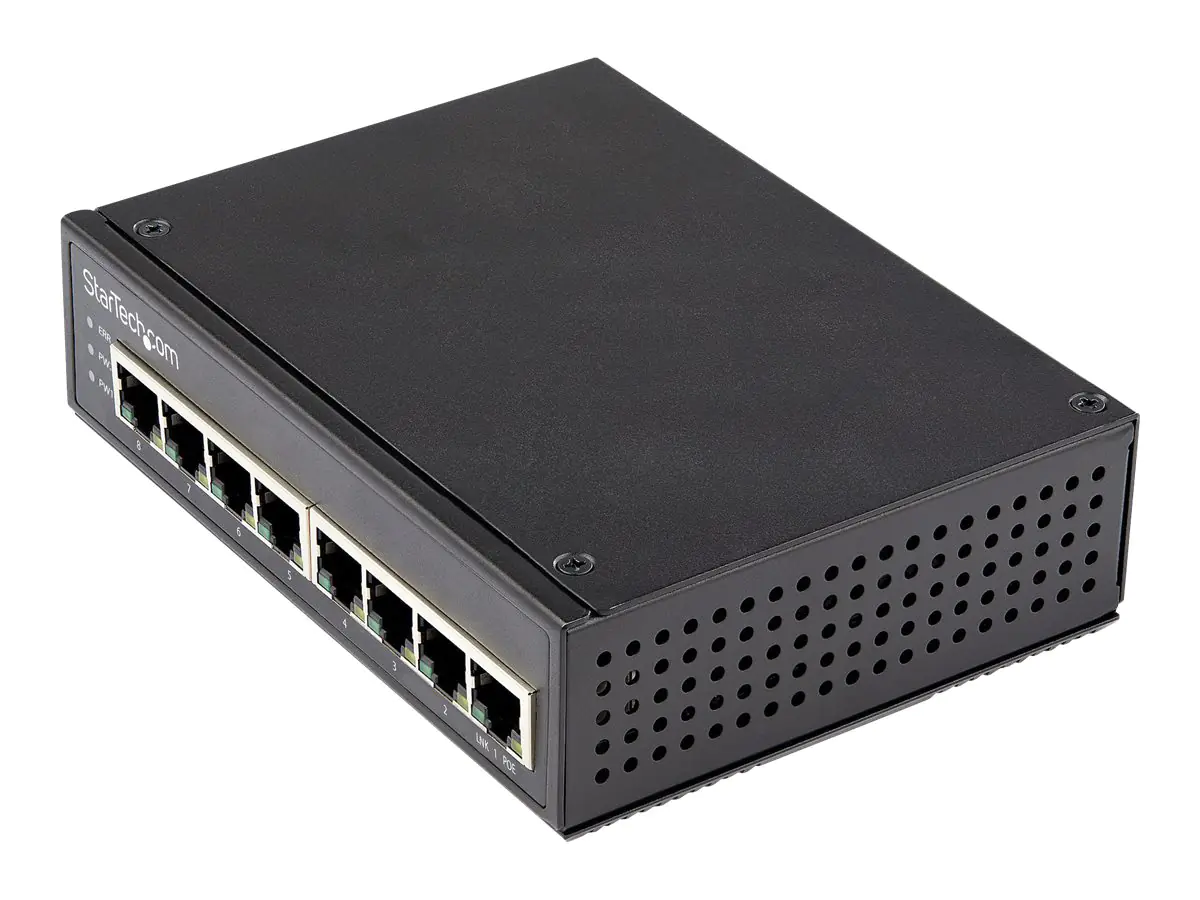 StarTech.com Industrial 8 Port Gigabit PoE+ Switch 30W - IP-30 - Switch - unmanaged - 8 x 10/100/1000 (PoE+) IESC1G80UP