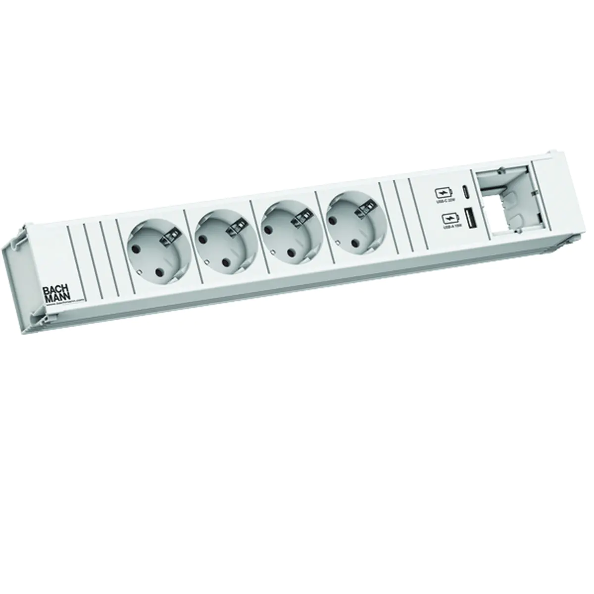 Bachmann CONI 4xCEE7/3 1xUSB A/C 912.70222W 1xCM 0 2m GST18 RAL9010
