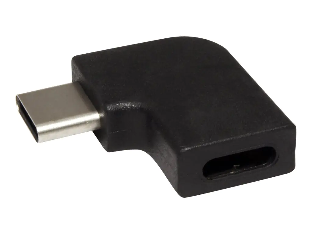 VALUE - USB-Adapter - 24 pin USB-C (M) gewinkelt zu 24 pin USB-C (W) - USB 3.1 Gen 2 - 5 V - 20 A - geformt - Schwarz