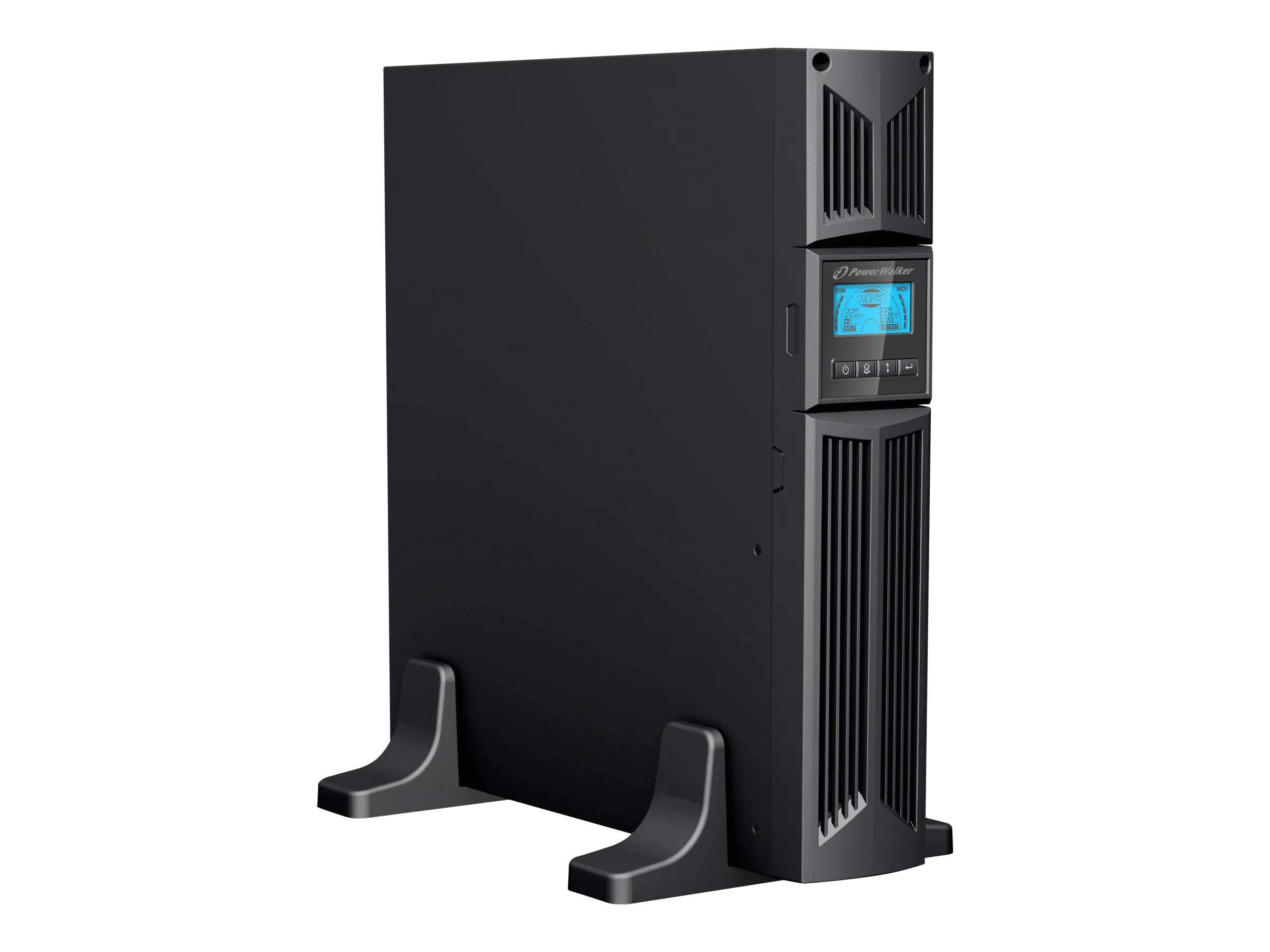PowerWalker VI 1000E/RT LCD - USV - Wechselstrom 220/230/240 V - 900 Watt - 1000 VA - 9 Ah - RS-232, USB - Ausgangsanschlüsse: 4 - 2U - 48.3 cm (19") - Schwarz