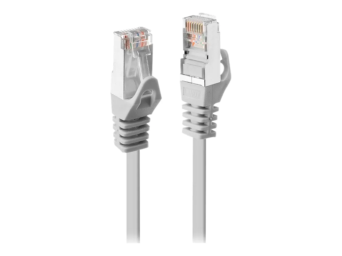 Lindy - Patch-Kabel - RJ-45 (M) zu RJ-45 (M) - 1 m - Foiled Unshielded Twisted Pair (F/UTP) - CAT 5e - geformt, ohne Haken, verseilt - Grau