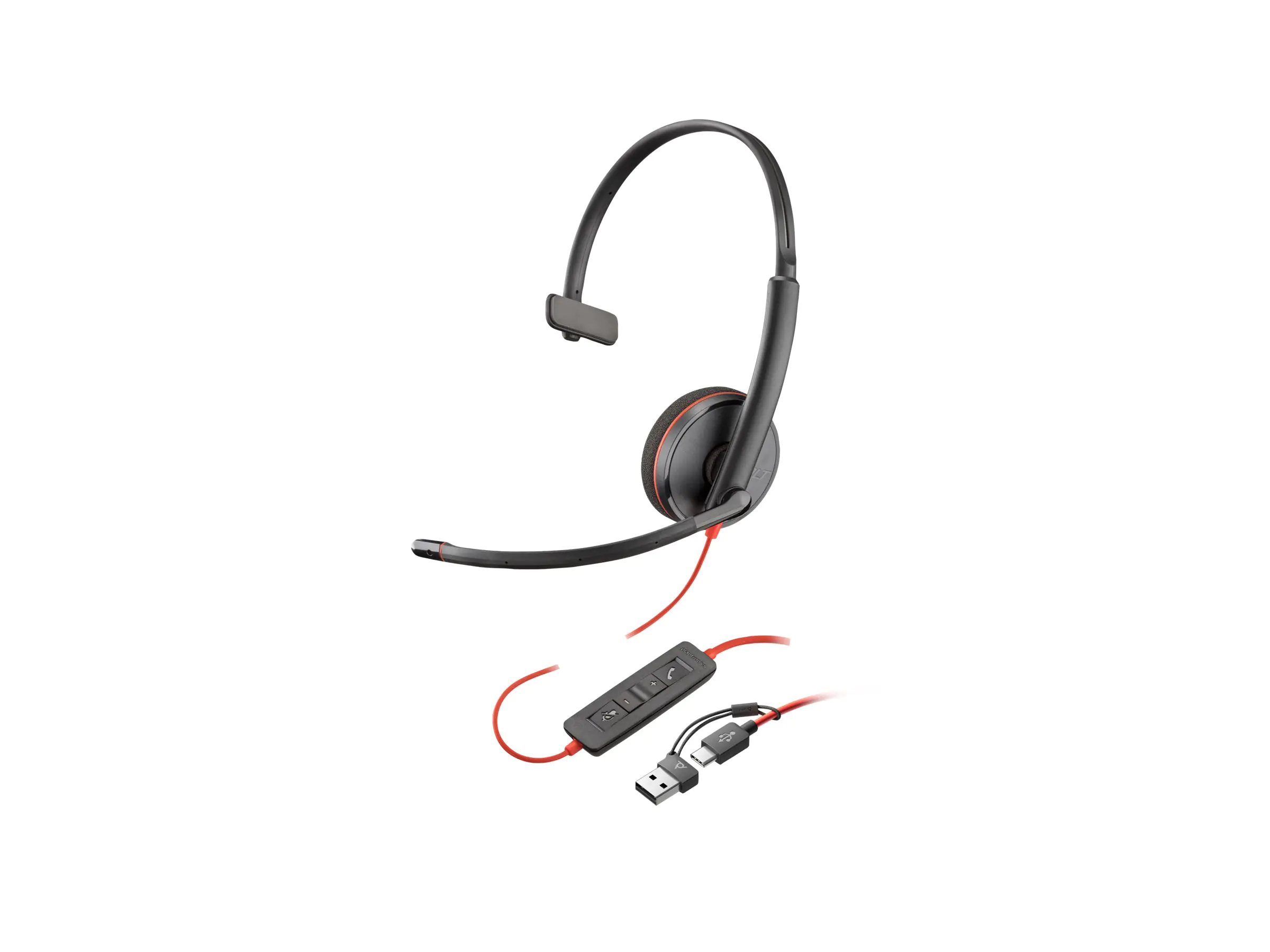 Poly Blackwire C3225 - Blackwire 3200 Series - Headset - On-Ear - kabelgebunden - 3,5 mm Stecker - Schwarz - Skype-zertifiziert, Cisco Jabber Certified, Avaya Certified