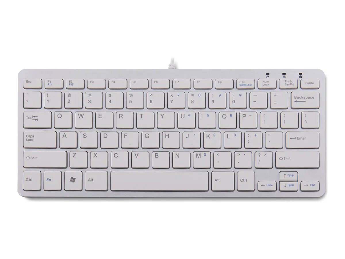 R-Go Compact Tastatur, QWERTY (US), weiß, drahtgebundenen - Tastatur - USB - QWERTY - Englisch - weiß, Silber