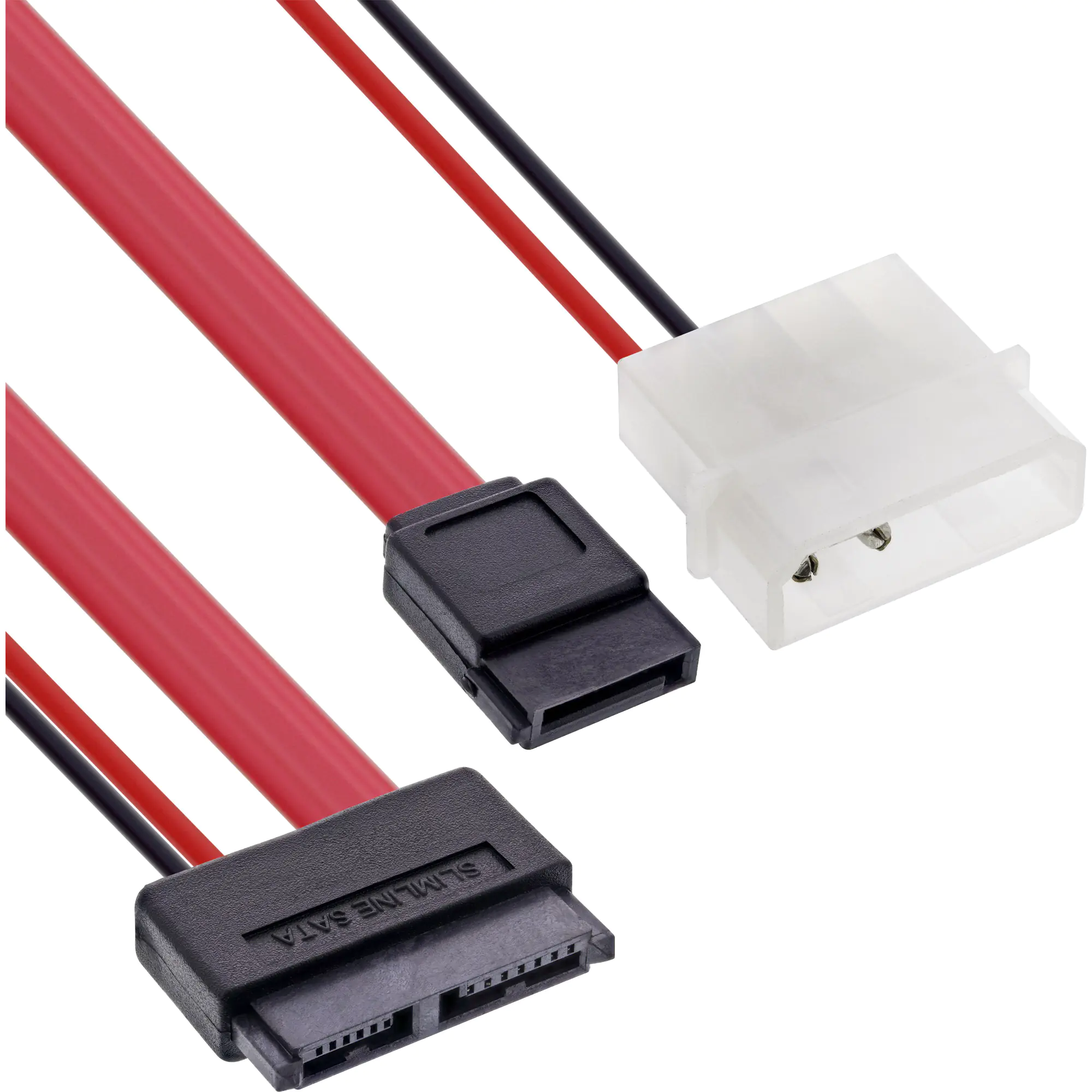 InLine - SATA-Kabel - Slimline SATA zu SATA, interne Stromversorgung, 2-polig