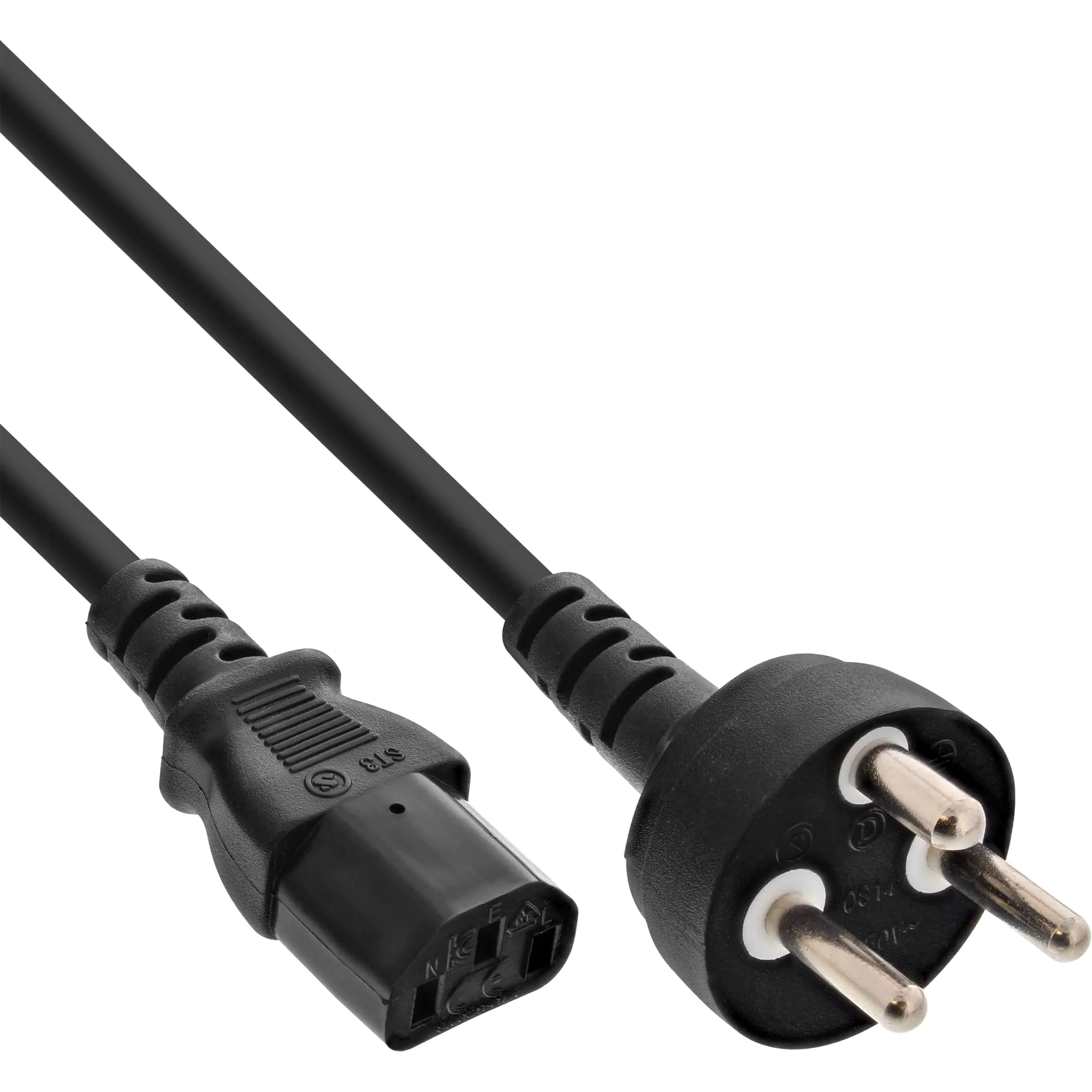 InLine Netzkabel - Netzstecker Dänemark auf Kaltgerätestecker C13 - 1,8m 16652K
