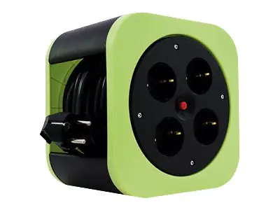 REV Cable box S - Verlängerungsrolle - Wechselstrom 230 V - 3000 Watt - Ausgangsanschlüsse: 4 (4 x Spannung) - 10 m Schnur - grün REV Cable box S - Verlängerungsrolle - Wechselstrom 230 V - 3000 Watt - Ausgangsanschlüsse: 4 (4 x Spannung) - 10 m Schnur - grün