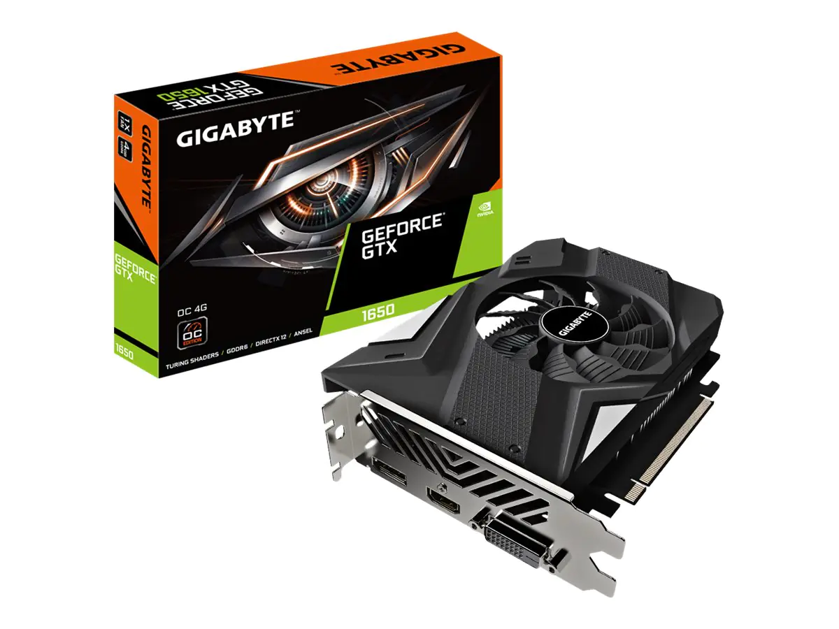 Gigabyte GeForce GTX 1650 D6 OC 4G (rev. 2.0) - OC Edition - Grafikkarten - GF GTX 1650 - 4 GB GDDR6 - PCIe 3.0 x16 - DVI, HDMI, DisplayPort