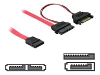 Delock SATA Slimline ALL-in-One cable - SATA-Kabel - Serial ATA 150 - Slimline SATA (W) zu SATA, SATA-Stromstecker - 50 cm