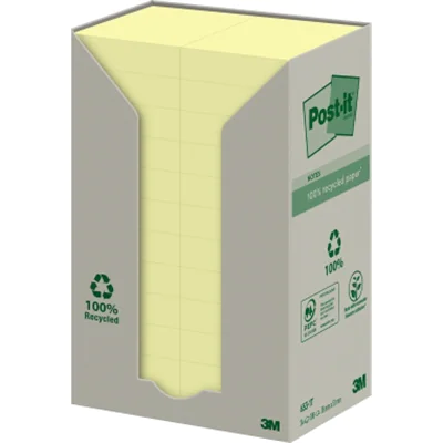 Post-it Haftnotiz Recycling Notes 653-1T 38x51mm gelb 24 St./Pack. Post-it Haftnotiz Recycling Notes 653-1T 38x51mm gelb 24 St./Pack.