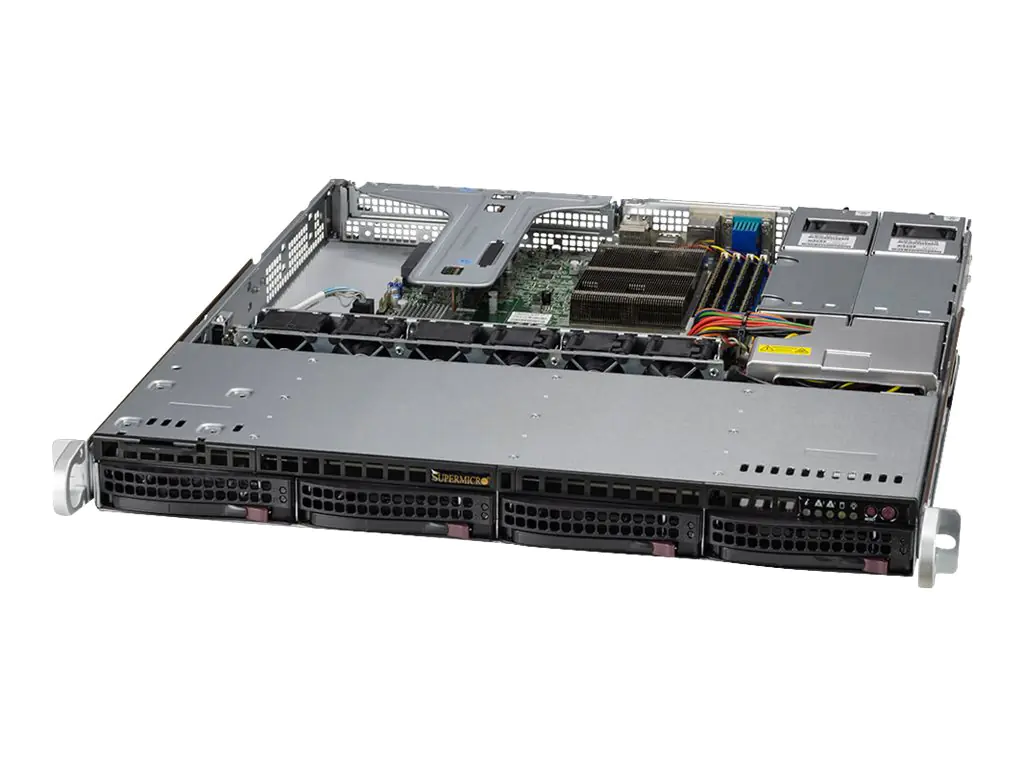 Supermicro UP SuperServer 510T-MR - Server - Rack-Montage - 1U - 1-Weg - keine CPU - RAM 0 GB - SATA - Hot-Swap 8.9 cm (3.5") Schacht/Schächte - keine HDD - AST2600 - 1GbE - kein Betriebssystem - Monitor: keiner - Schwarz
