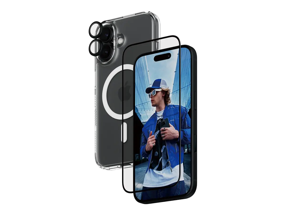 PanzerGlass 3-in-1 Schutzpacket - hintere Abdeckung für Mobiltelefon - ultraweite Passform m