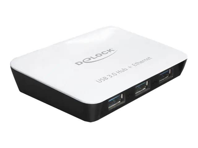 Delock USB 3.0 Hub 3 Port + 1 Port Gigabit LAN 10/100/1000 Mb/s - Netzwerkadapter - USB 3.0 - 1GbE - 1000Base-T + 3 x USB 3.0
