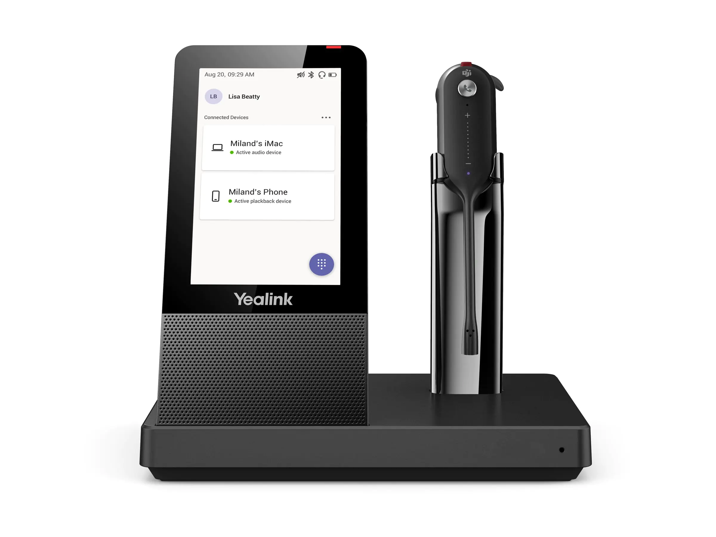 Yealink WH67 - Headset - im Ohr - konvertierbar - DECT / Bluetooth - kabellos - Zertifiziert für Microsoft Teams