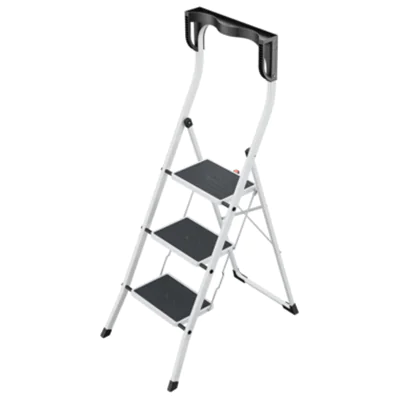 Hailo Stehleiter K75 ComfortLine 2,5m Stahl weiß 3 Stufen