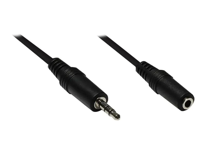 Good Connections - Audioverlängerungskabel - Stereo Mini-Klinkenstecker männlich zu Stereo Mini-Klinkenstecker weiblich - 5 m - Schwarz