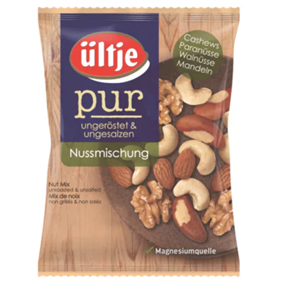 ültje Nussmischung Pur Cashews, Paranüssen, Walnüssen, Mandel 150 g/Pack. ültje Nussmischung Pur Cashews, Paranüssen, Walnüssen, Mandel 150 g/Pack.