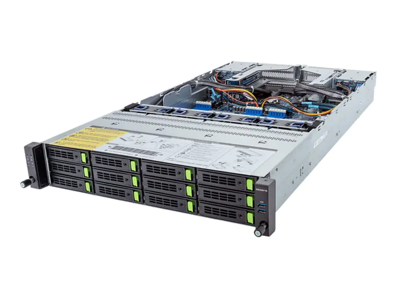 Gigabyte R283-Z90 (rev. AAD1) - Server - Rack-Montage - 2U - zweiweg - keine CPU - RAM 0 GB - SATA/SAS/NVMe 6.4 cm, 8.9 cm (2.5", 3.5") 6NR283Z90DR000AAD1