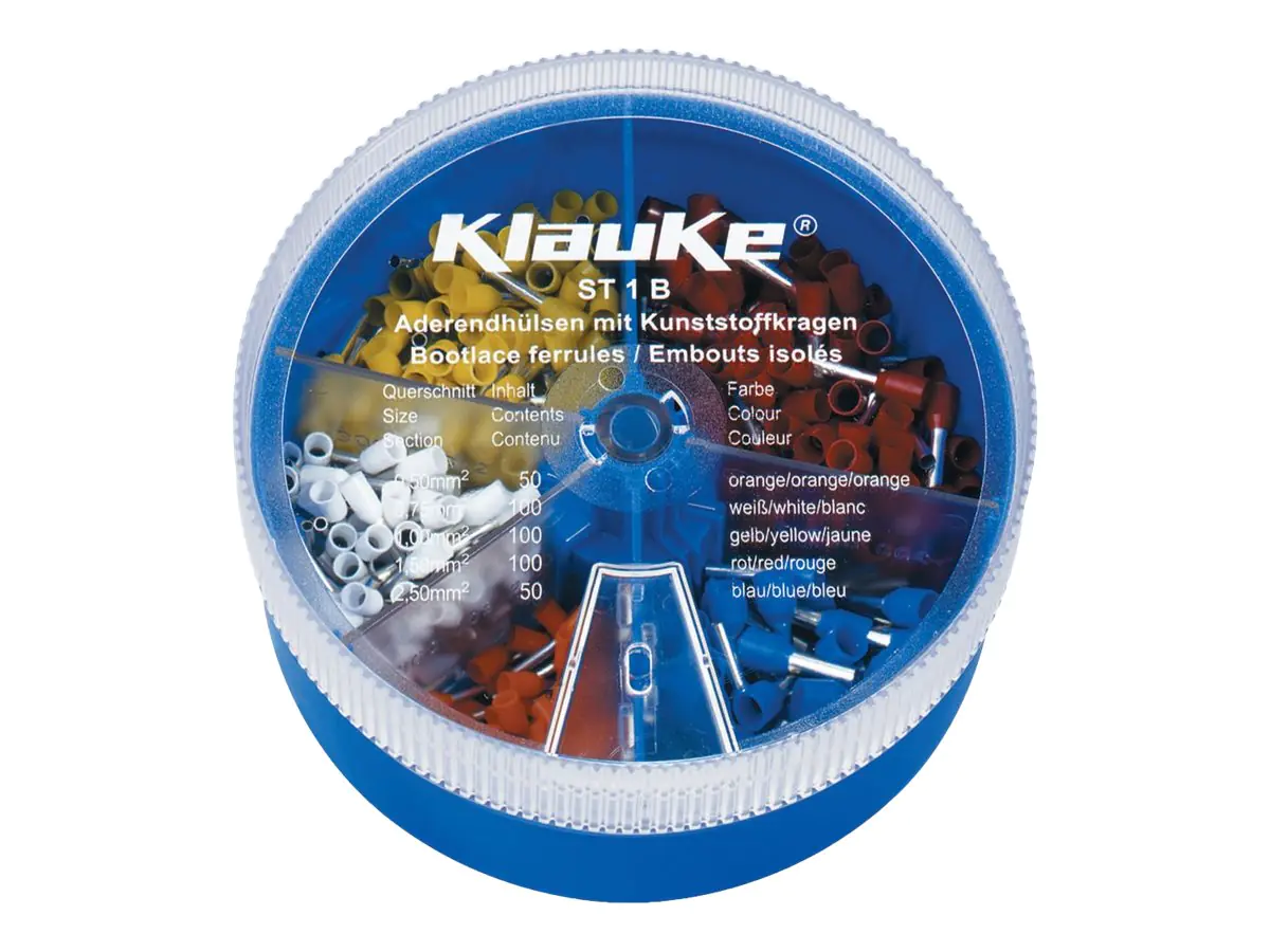 Klauke ST 1 B - Kabelendhülsen-Set - weiß, Blau