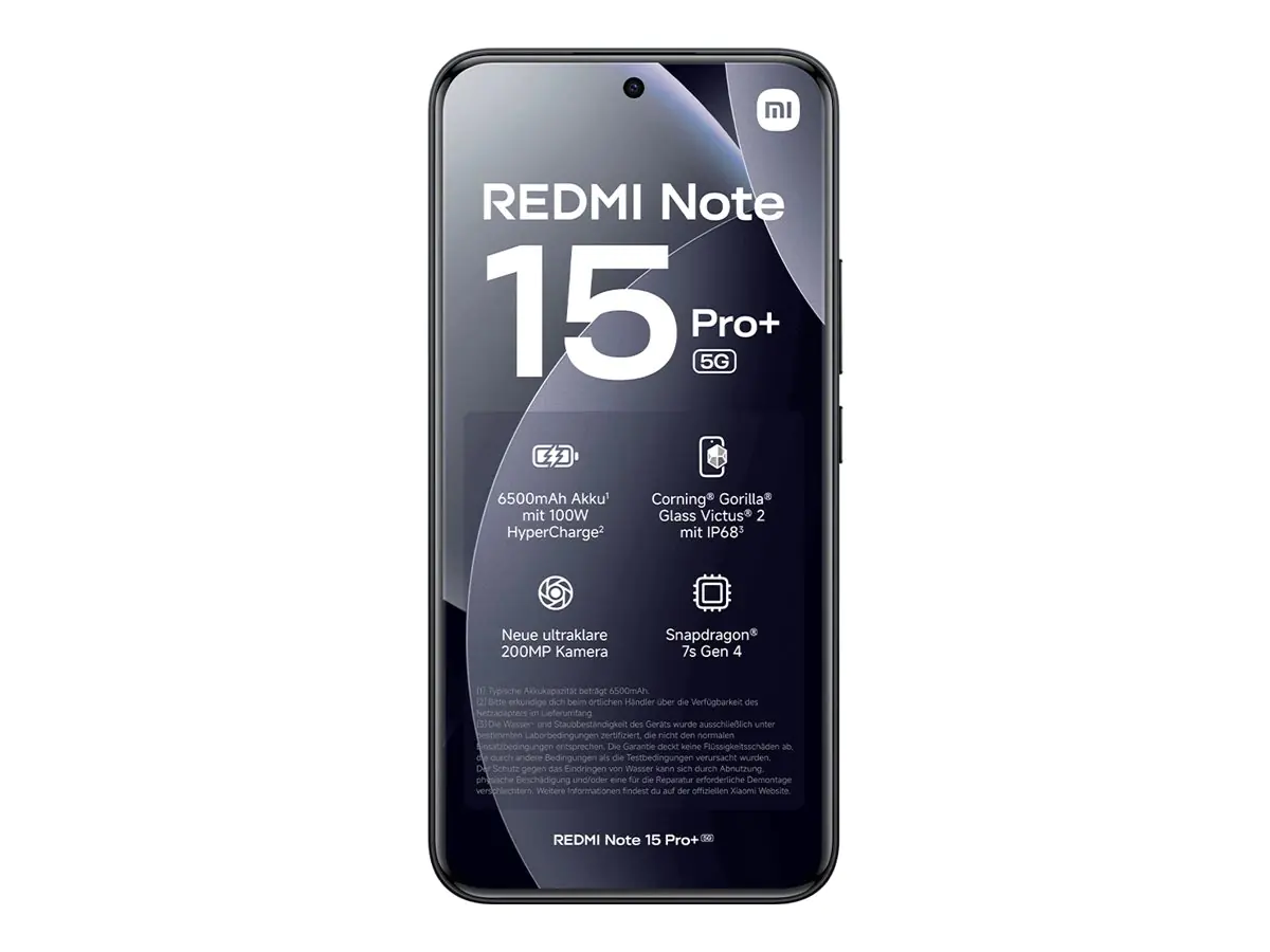 Xiaomi Redmi Note 15 Pro+ - 5G Smartphone - Dual-SIM - RAM 8 GB / Interner Speicher 256 GB - OLED display - 6.83" - 2772 x 1280 Pixel - (120 Hz) 99937223
