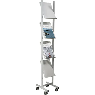 helit Prospektständer H6813399 4xDIN A4 silbergrau