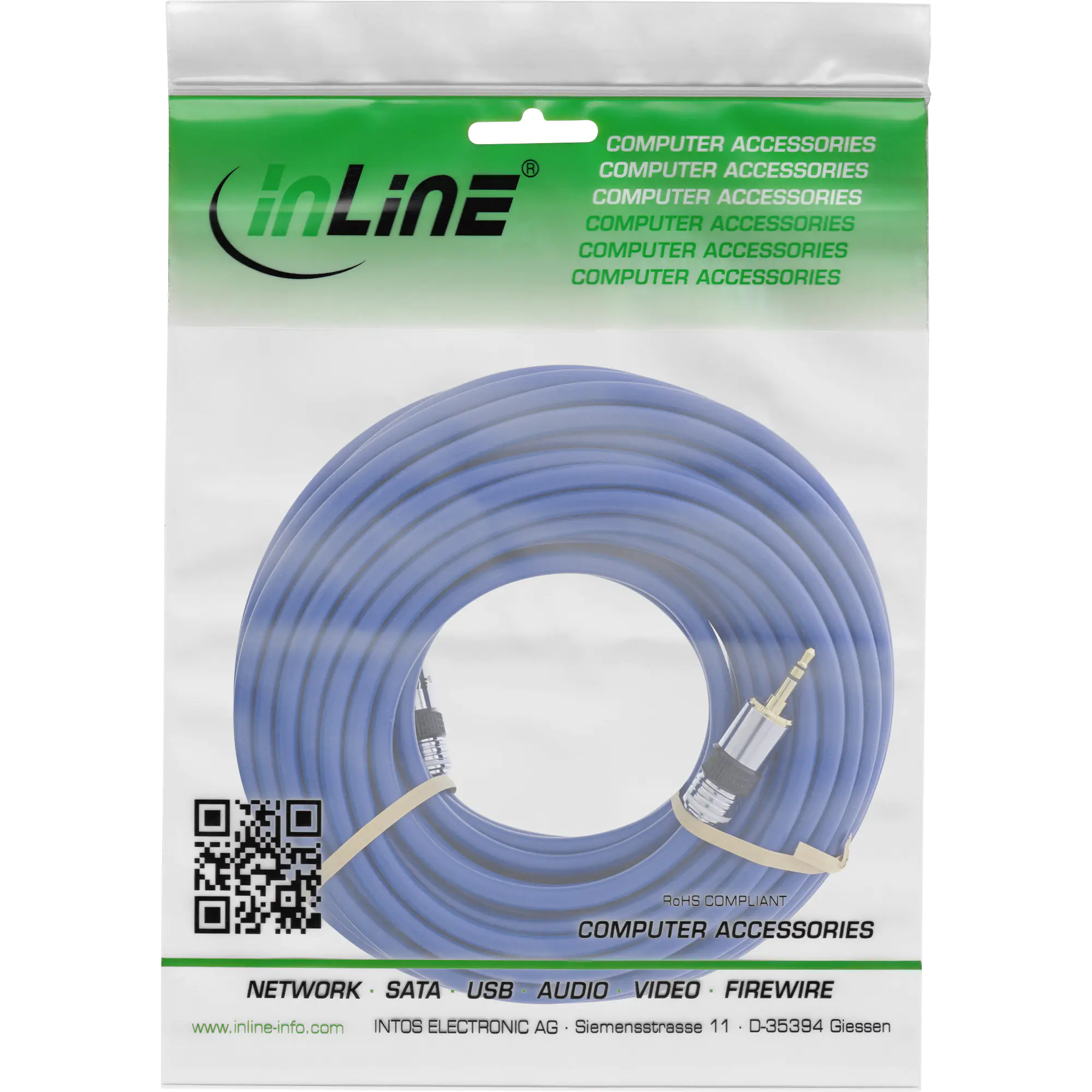 InLine Premium - Audiokabel - Stereo Mini-Klinkenstecker männlich zu Stereo Mini-Klinkenstecker männlich - 7 m - Doppelisolierung