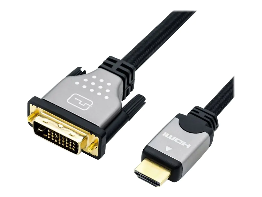 Roline - Videokabel - Dual Link - DVI-D (M) bis HDMI (M) - 7.5 m - abgeschirmt - Schwarz/Silber - 4K Unterstützung Roline - Videokabel - Dual Link - DVI-D (M) bis HDMI (M) - 7.5 m - abgeschirmt - Schwarz/Silber - 4K Unterstützung