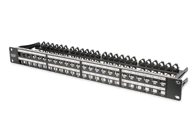 Digitus Professional DN-91424 - Patch Panel - CAT 6a - STP - Schwarz, RAL 9005 - 1U - 48.3 cm (19") - 48 Ports