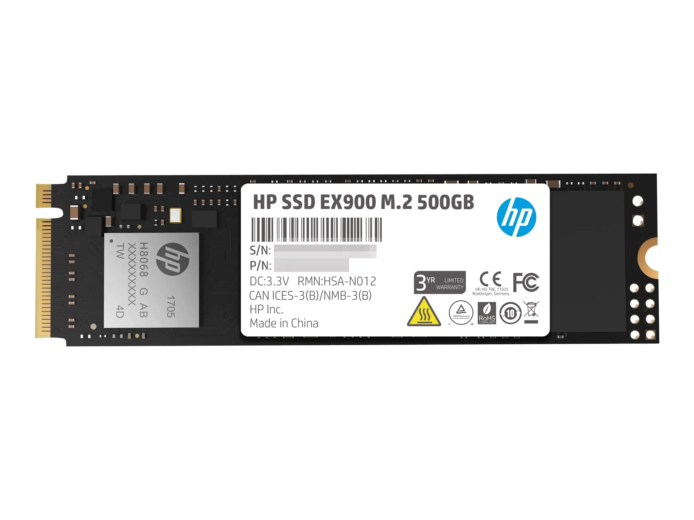 HP EX900 - SSD - 500 GB - intern - M.2 2280 - PCIe 3.0 x4 (NVMe)
