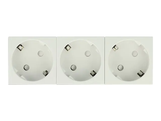 Delock - Easy 45 - Steckdose - 2P+E - Typ F - mit Verschluss - 3 Steckdosen - 16 A - Wechselstrom 250 V - weiß, RAL 9003 (Packung mit 5)