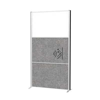 MAUL Stellwand MAULconnecto 100 x 182 cm (B x H) Zweibeinstativ Stahl, 100 % PES-Fasern weiß, dunkelgrau