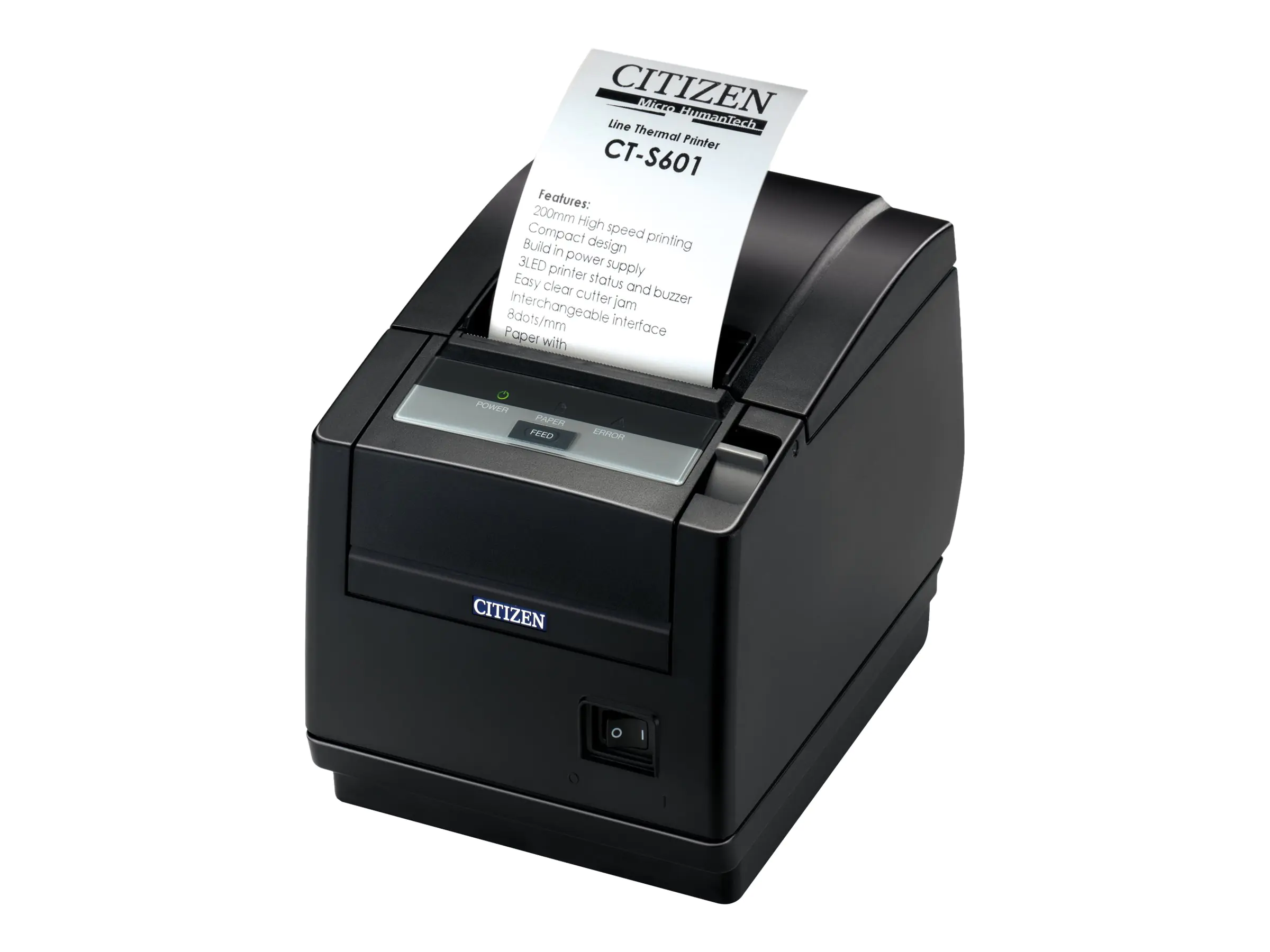 Citizen CT-S601II - Belegdrucker - Thermodirekt - Rolle (8,25 cm) - 203 dpi - bis zu 220 mm/Sek. - Cutter - Schwarz