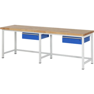 RAU Werkbank 8000 2.500 x 840-1.040 x 700 mm (B x H x T) enzianblau